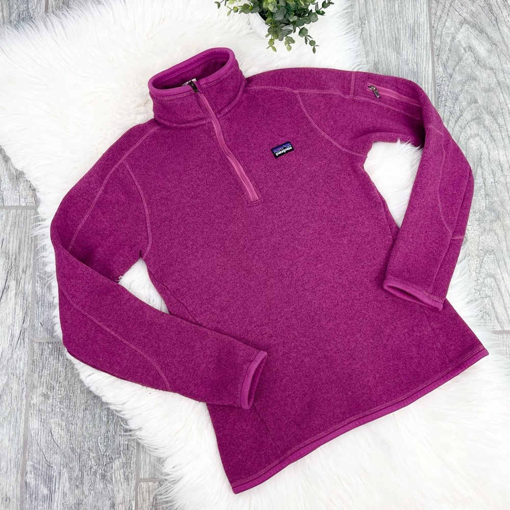 Patagonia Pink Purple Turtle Neck Zip Up Pullover Sweater